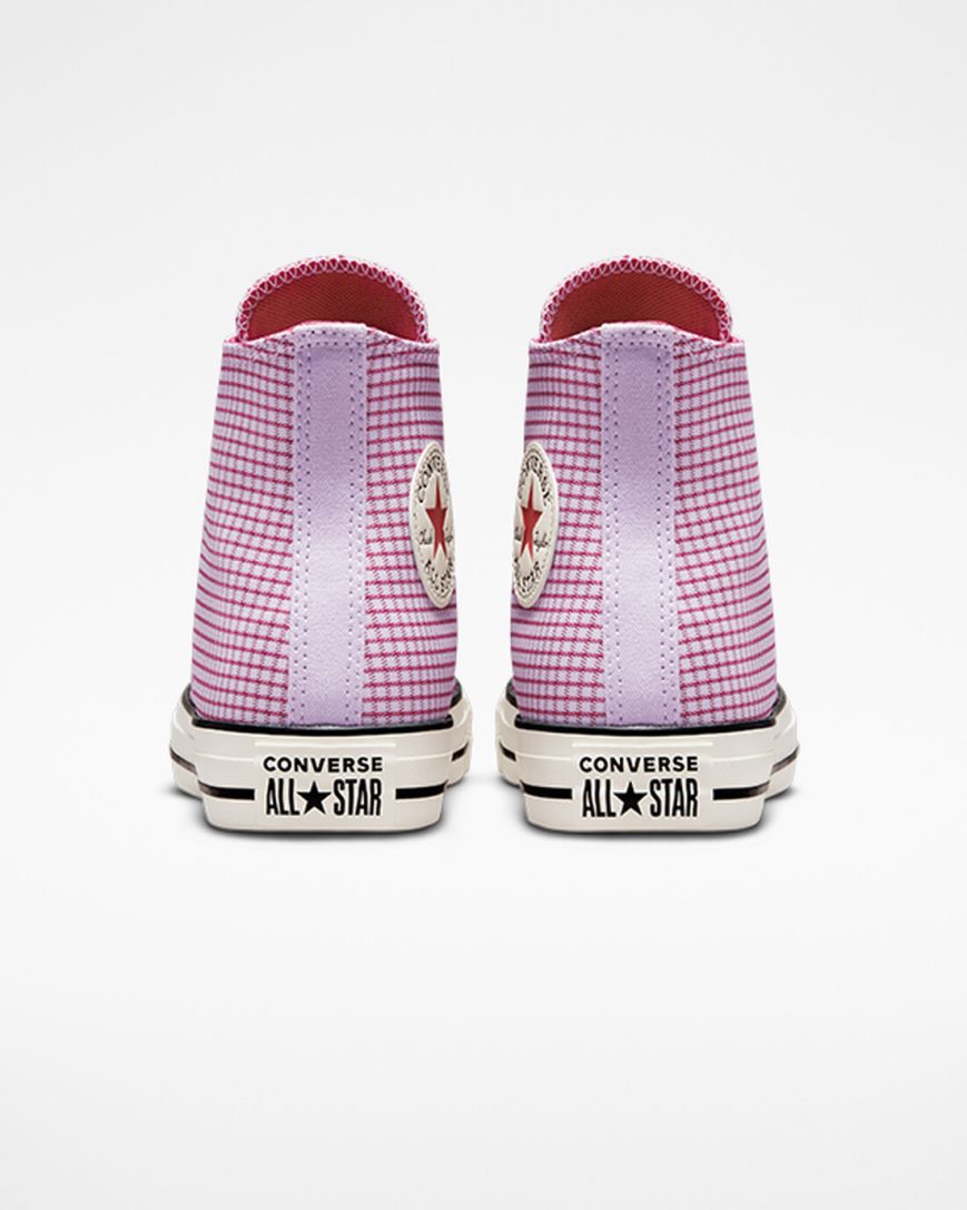 Women's Converse Chuck Taylor All Star Checkered High Top Shoes Purple | AU 90135U